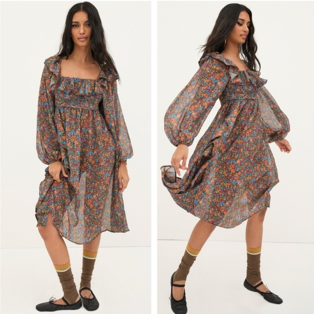 NWT For Love & Lemons Sheer Floral Brittany Dress – Size XS - Picture 4 of 16